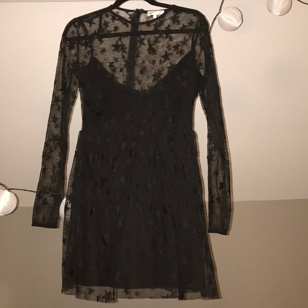 Revolve Black Mesh Star Dress
